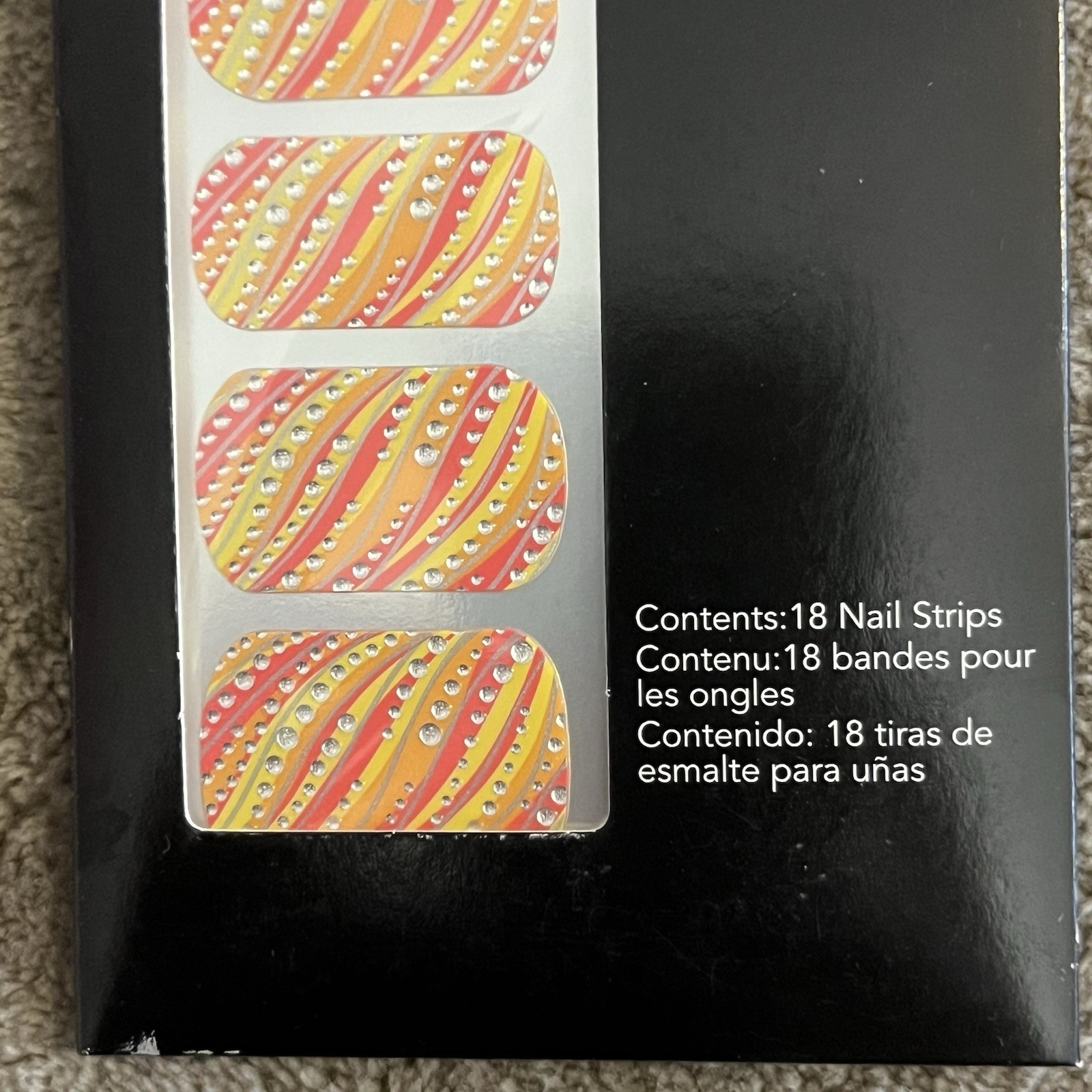 NEW 4x AVON Nail Art Design Strips 18 per package orange/pink/yellow black/red +