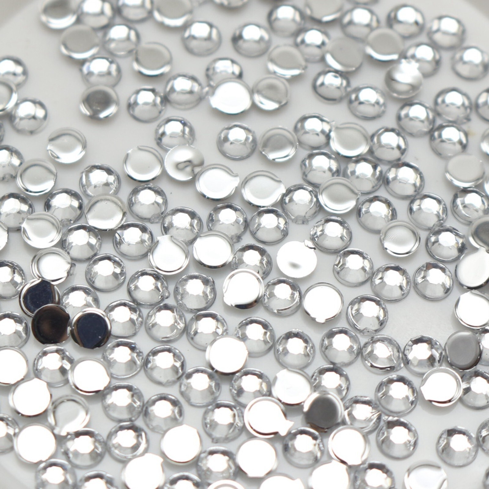 2000 Clear Acrylic Faceted Round Flatbacks Rhinestone Gems 3mm 12ss Nail Art