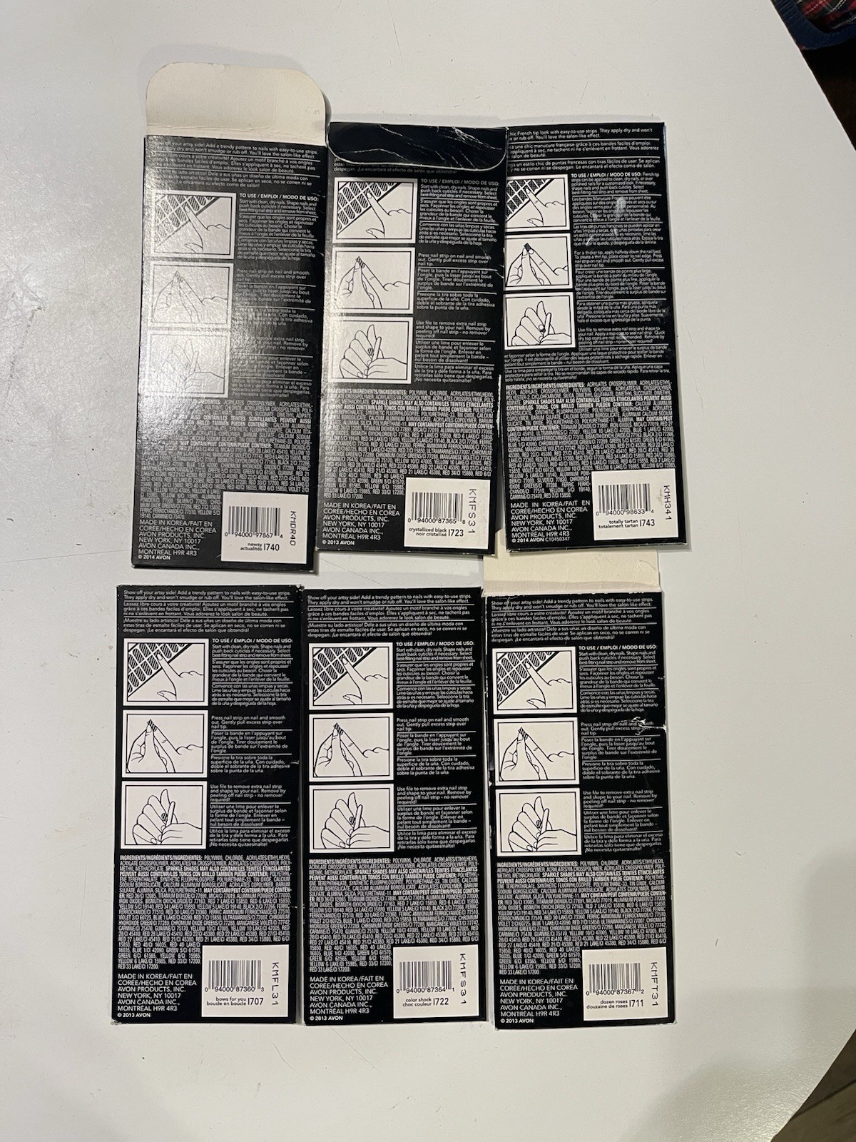 Vintage 90’s Avon Nail Art Lot: 9 Packs Press-On Nails & Design Strips