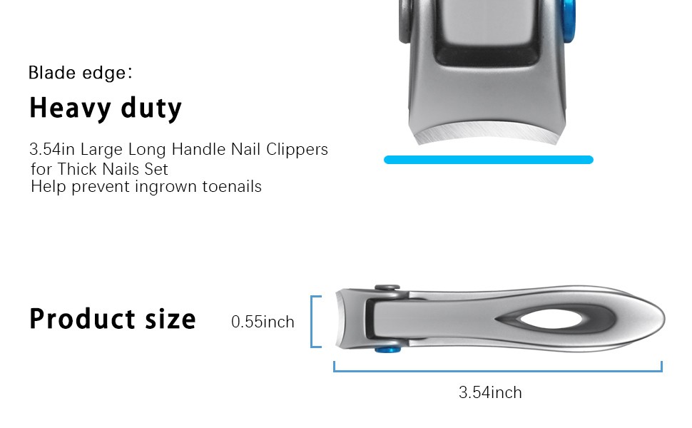 Extra Large Long Handle Toenail Clippers – 17mm Wide Jaw Opening Heavy Duty for