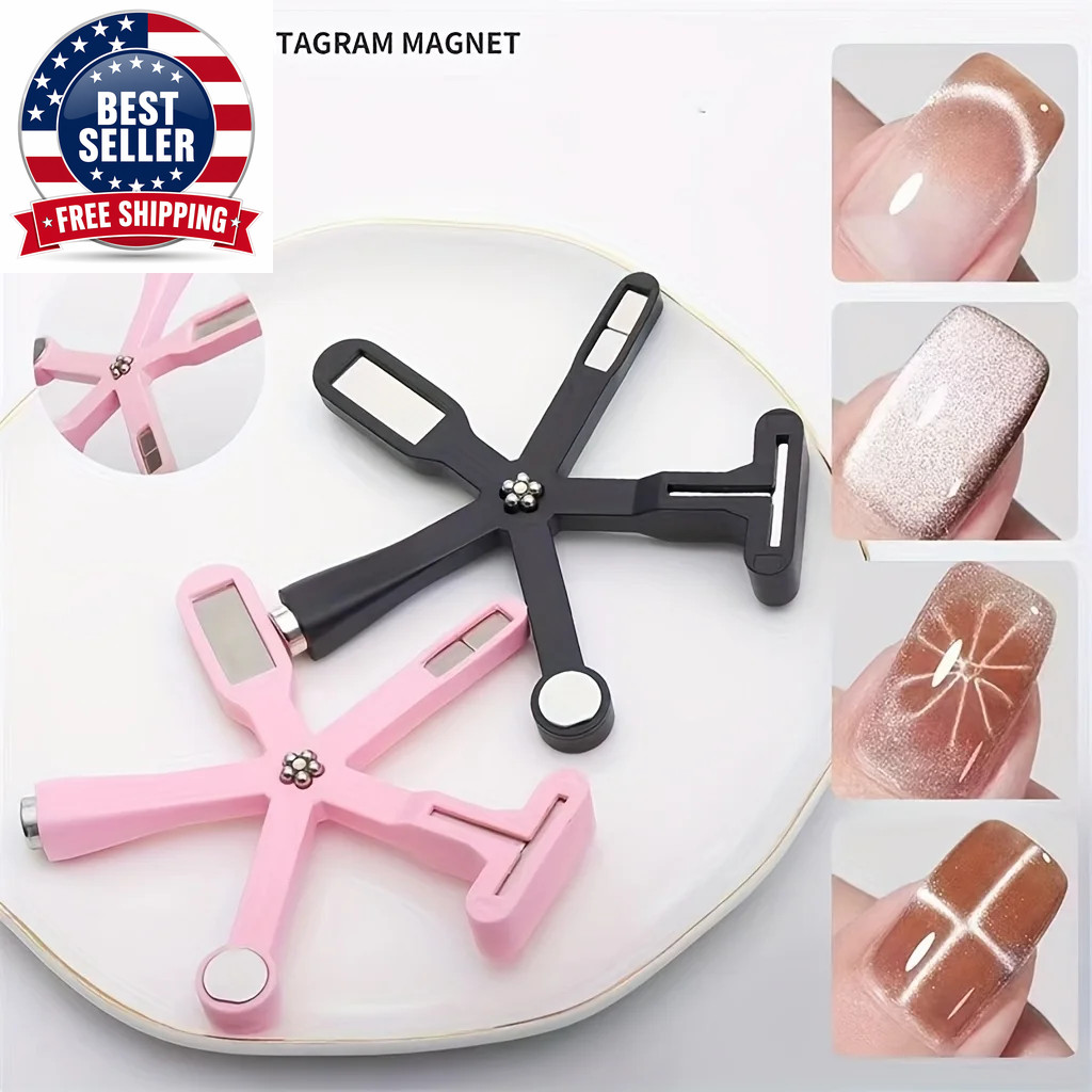 6In1 Nail Magnet 3D Cat Eye Effect Side Light Half Moon Daisy Flower French Nail