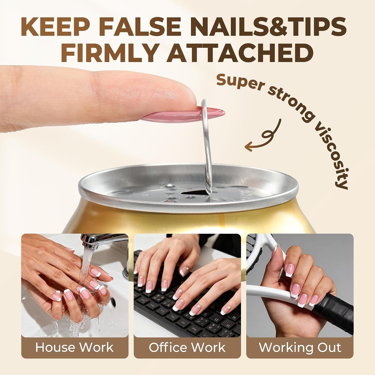 9 in 1 Gel Nail Glue for Clear Acrylic Nails Tips 2Pcs 10ml Long Lasting Supe…