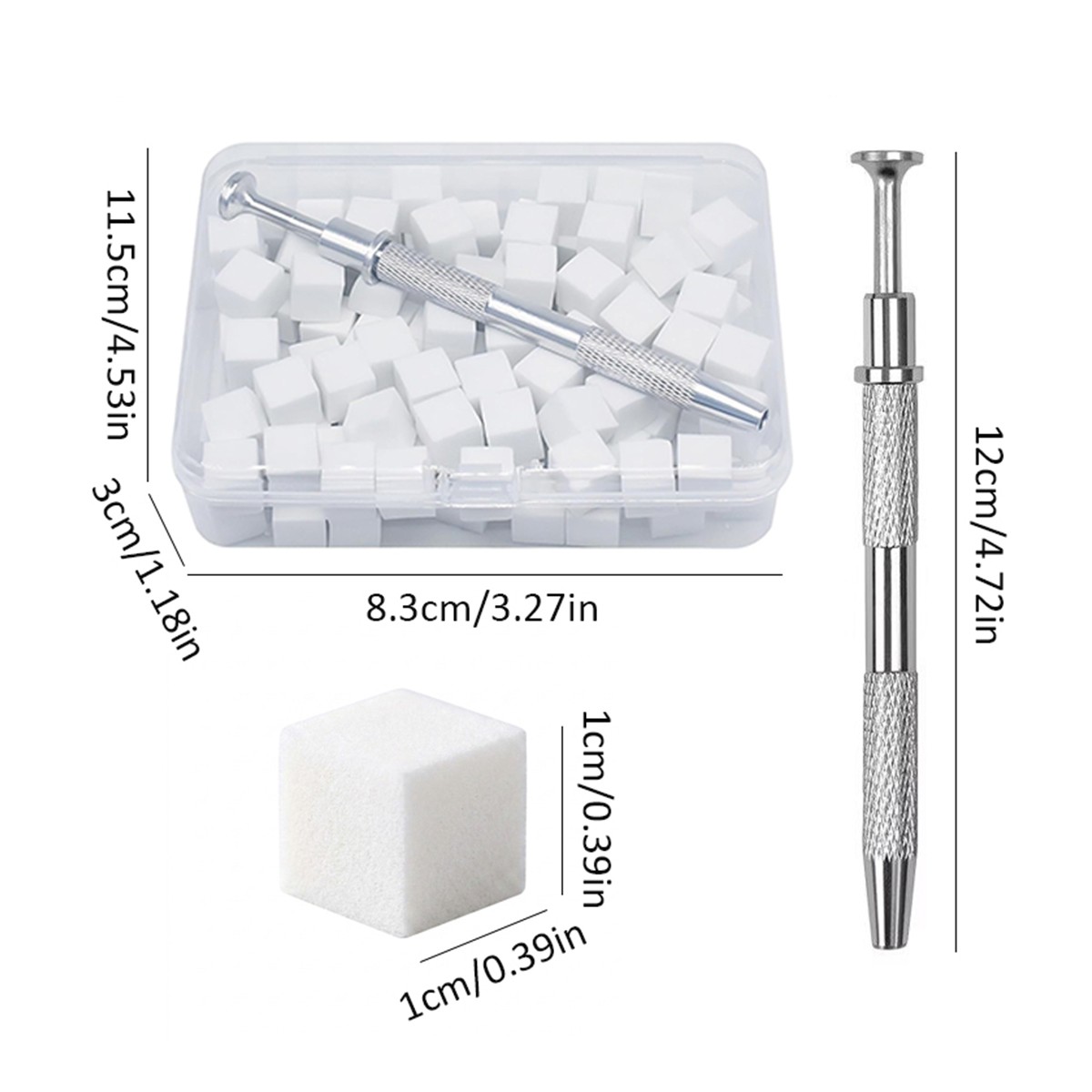 100Pcs Soft Nail Art Sponges Set With Metal Pick Up Pen For Gradient Nails