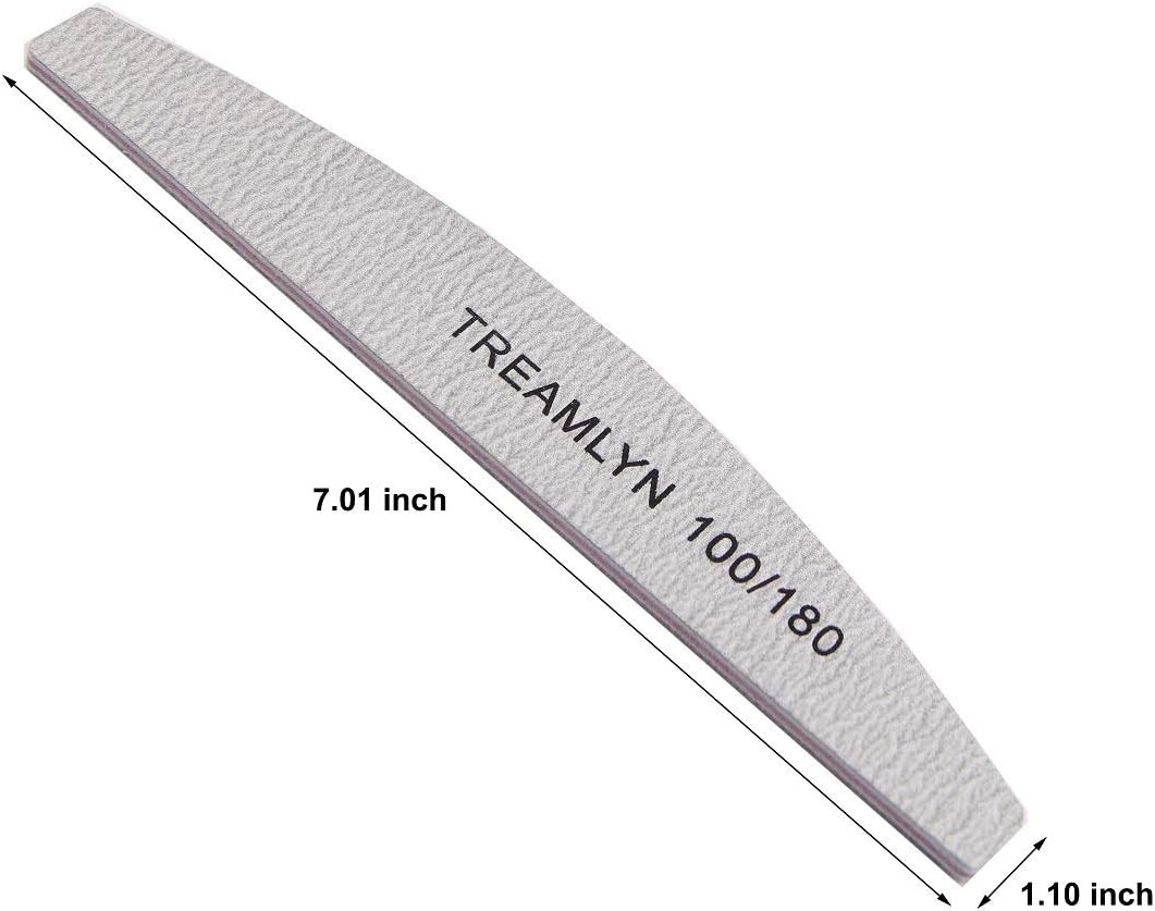 Rough Nail File 100/180 Grit, Heavy Duty Nail Files for Acrylic/Natural