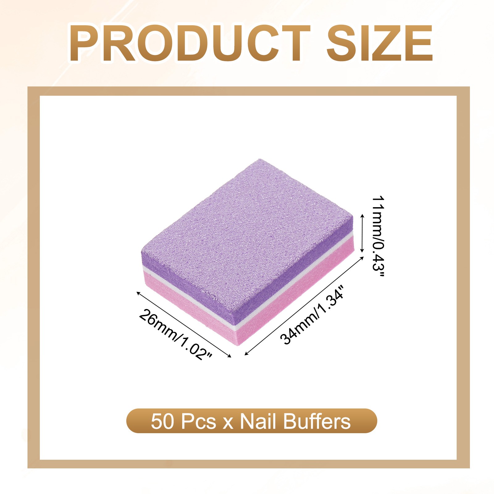 50pcs for Nail Buffers 100/180 Grit Mini Nail Sanding Blocks Set Pink/Purple