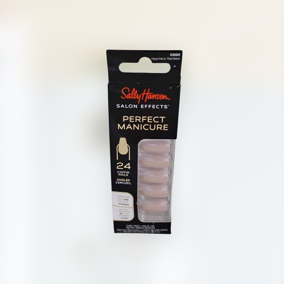 Sally Hansen SALON EFFECTS PERFECT MANICURE 24 COFFIN Nails MEET ME IN THE METAL