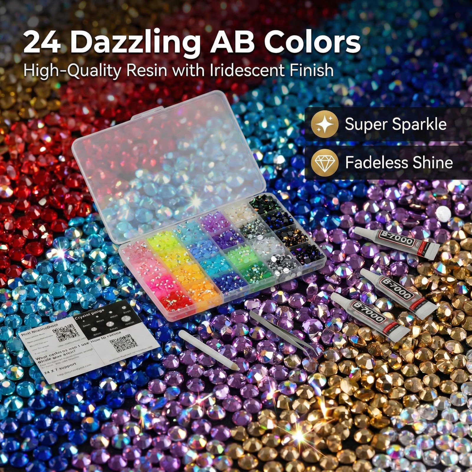 33000Pcs Rhinestones for Bedazzling, 3mm Bedazzler Kit with Flatback Rhinestones