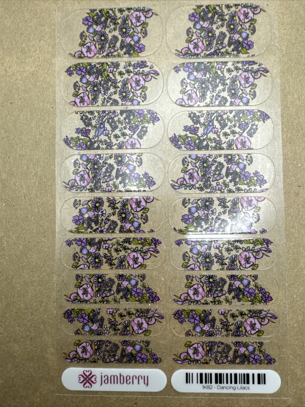 Jamberry Nail Wraps Dancing Lilacs Full Sheet (floral/flowers/clear)