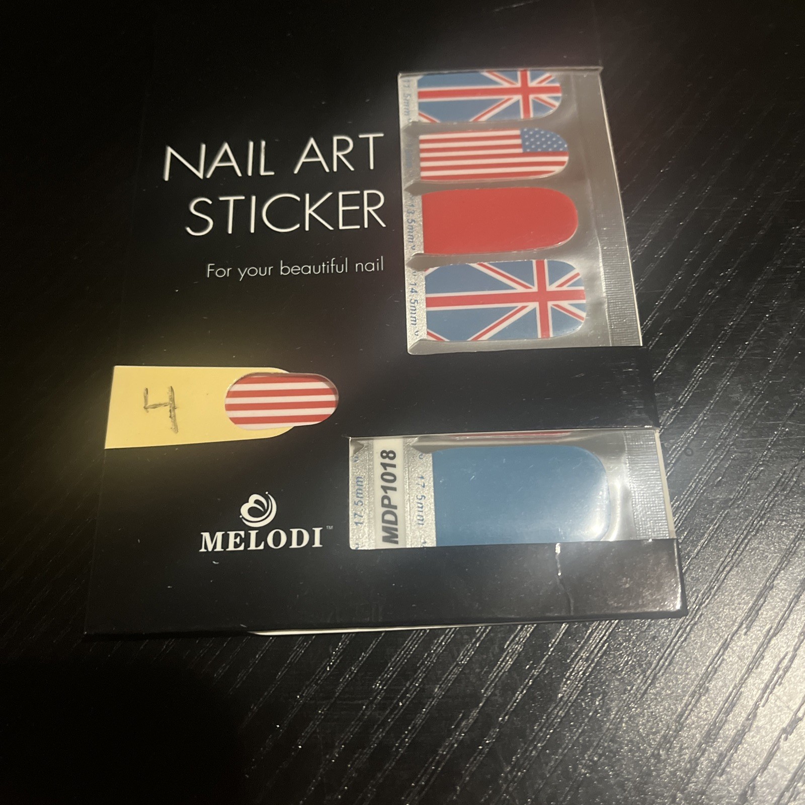 NAIL ART STICKER 14 Piece Set 30MM Long USA patriotic