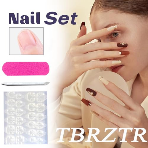 Almond Nails Press on Nails Medium Flower False Nails Colorful Floral Design