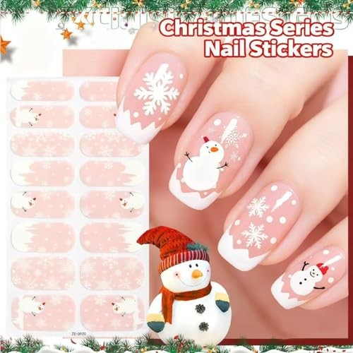 6 Sheets Christmas Nail Wraps Stickers Glow in The Christmas Nail Stickers-6