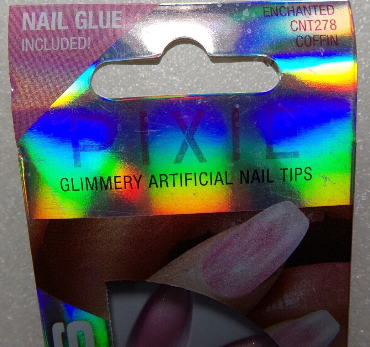 LA Colors Nail Frill Nails Glittery Delicate Pink Ombre GLUE-On Medium Length
