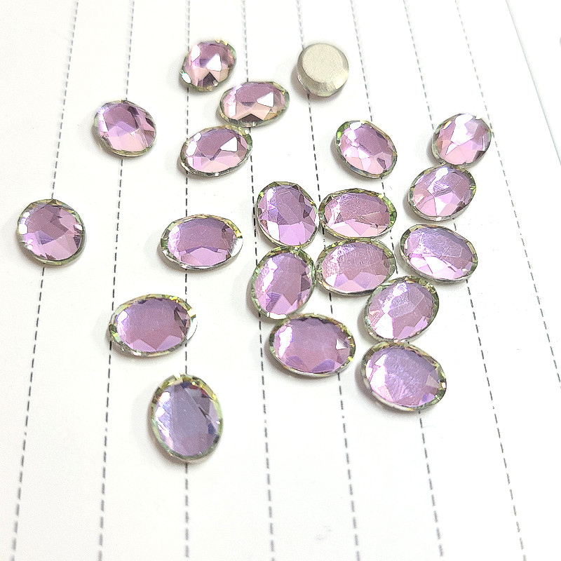 J.HOO Crystal 7603 Oval Flat Back Rhinestones 8×6mm Nail Art (10pcs)