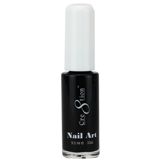 Cre8tion Detailing Nail Art Lacquer 0.25 oz – #01 Black (Pack of 2)