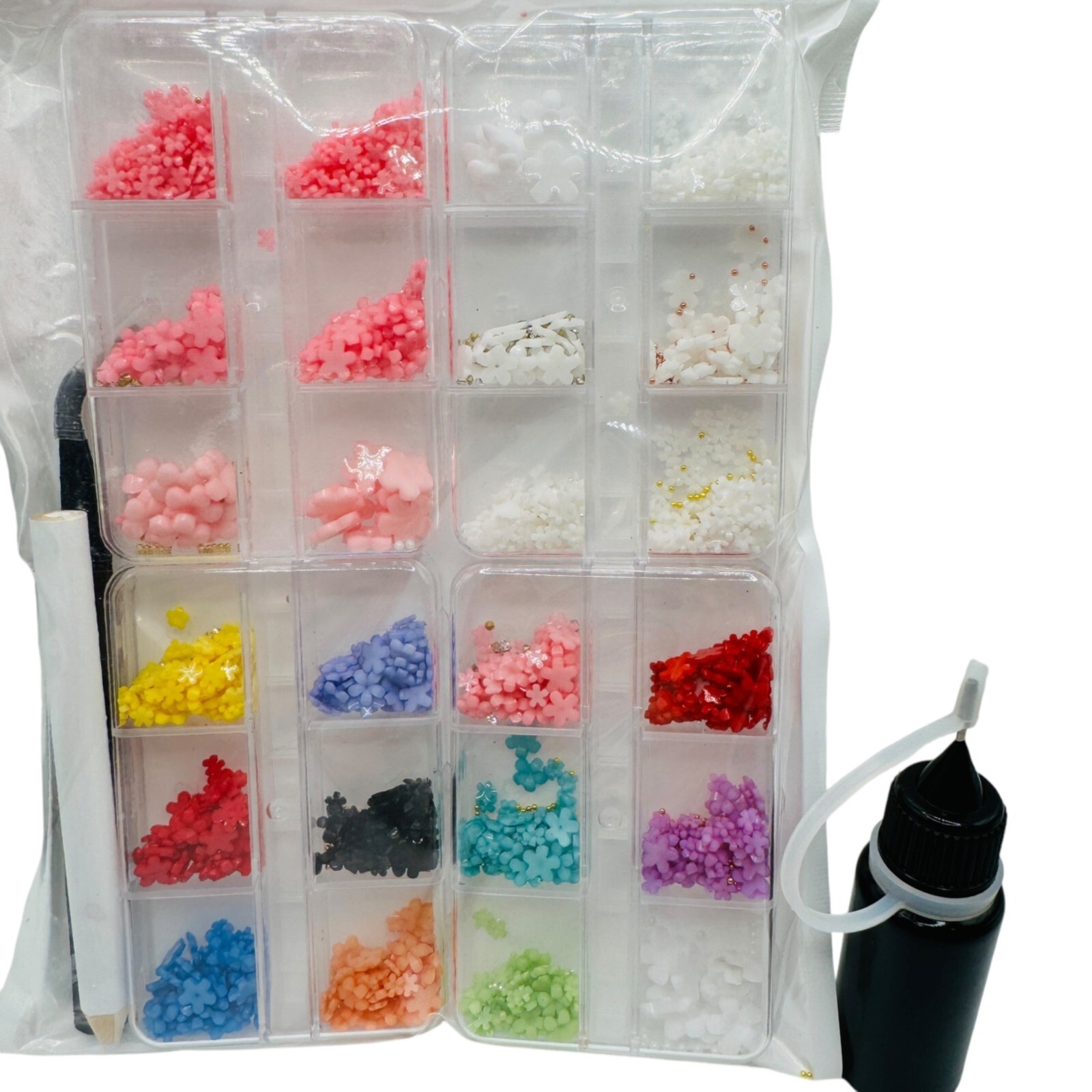 DIY Nail Art Decoration Kit, Includes various colors and tools for precise appl