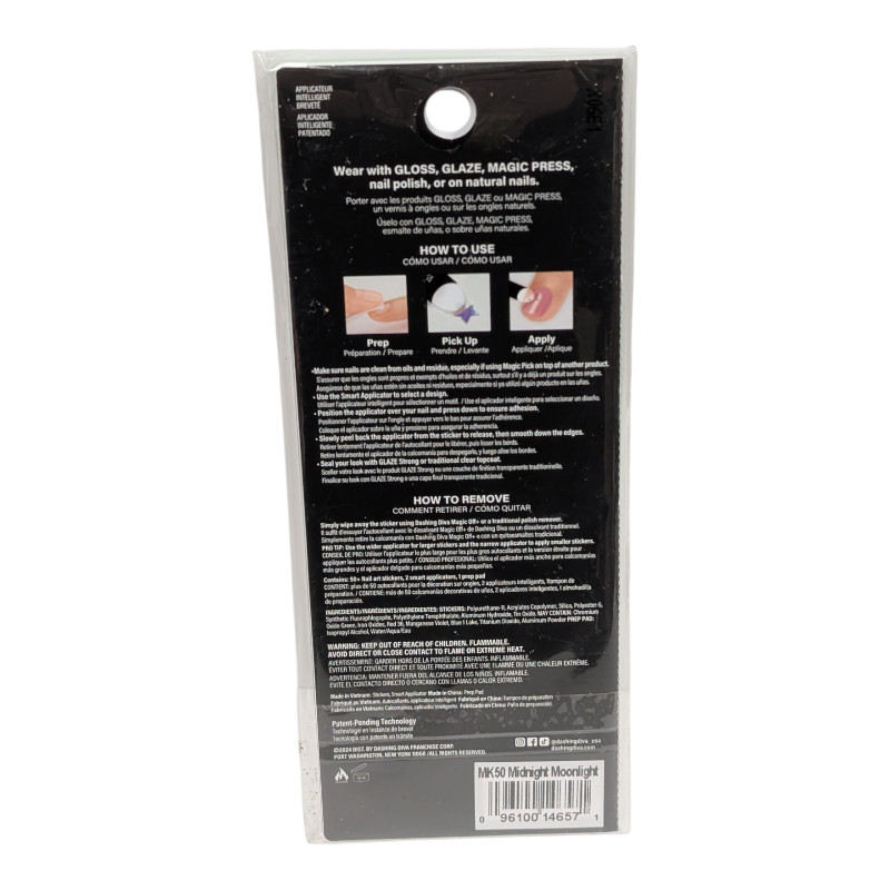 2 x Dashing Diva – Magic Pick Nail Art, 50 ct Ea. MK50 Midnight Moonlight