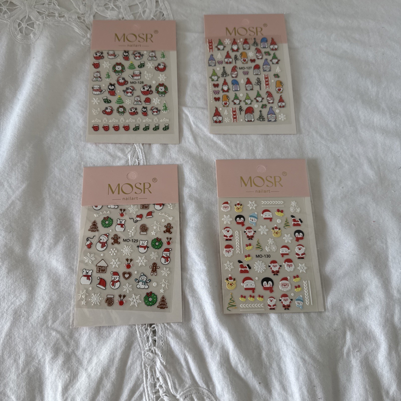 Lot Of 4 Cards Of Nail Decals / Stickers Christmas Theme So So Festive🎁🎄