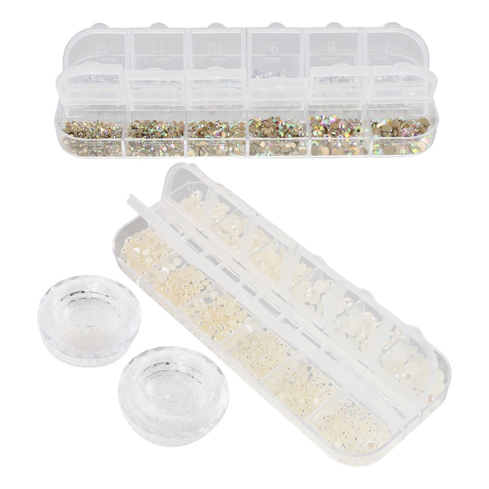 4 Boxes Flatback Ab Crystals Rhinestones Gems For Nail Art And Face Jewels