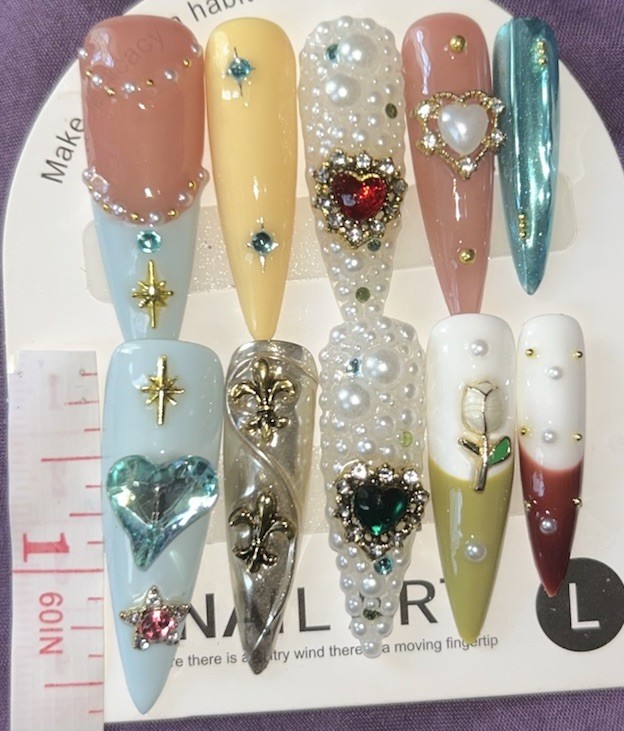 Acrylic Press-On Bling Nails