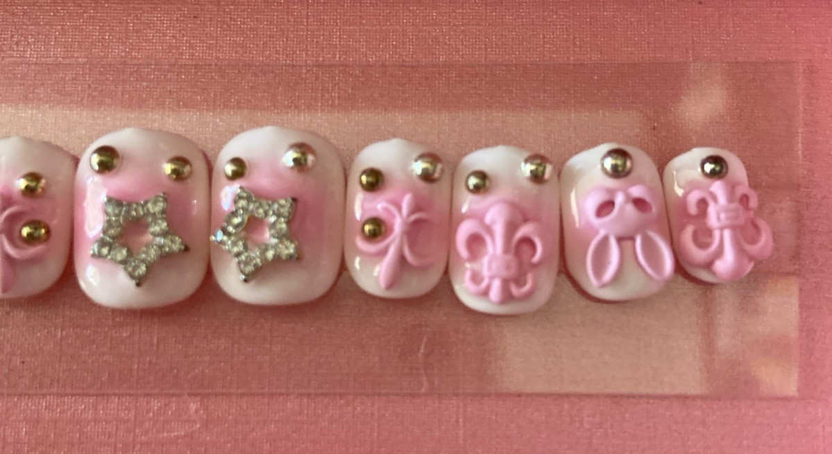 LovFul H141 Square Short Small Handmade Nails Pink *NEW*