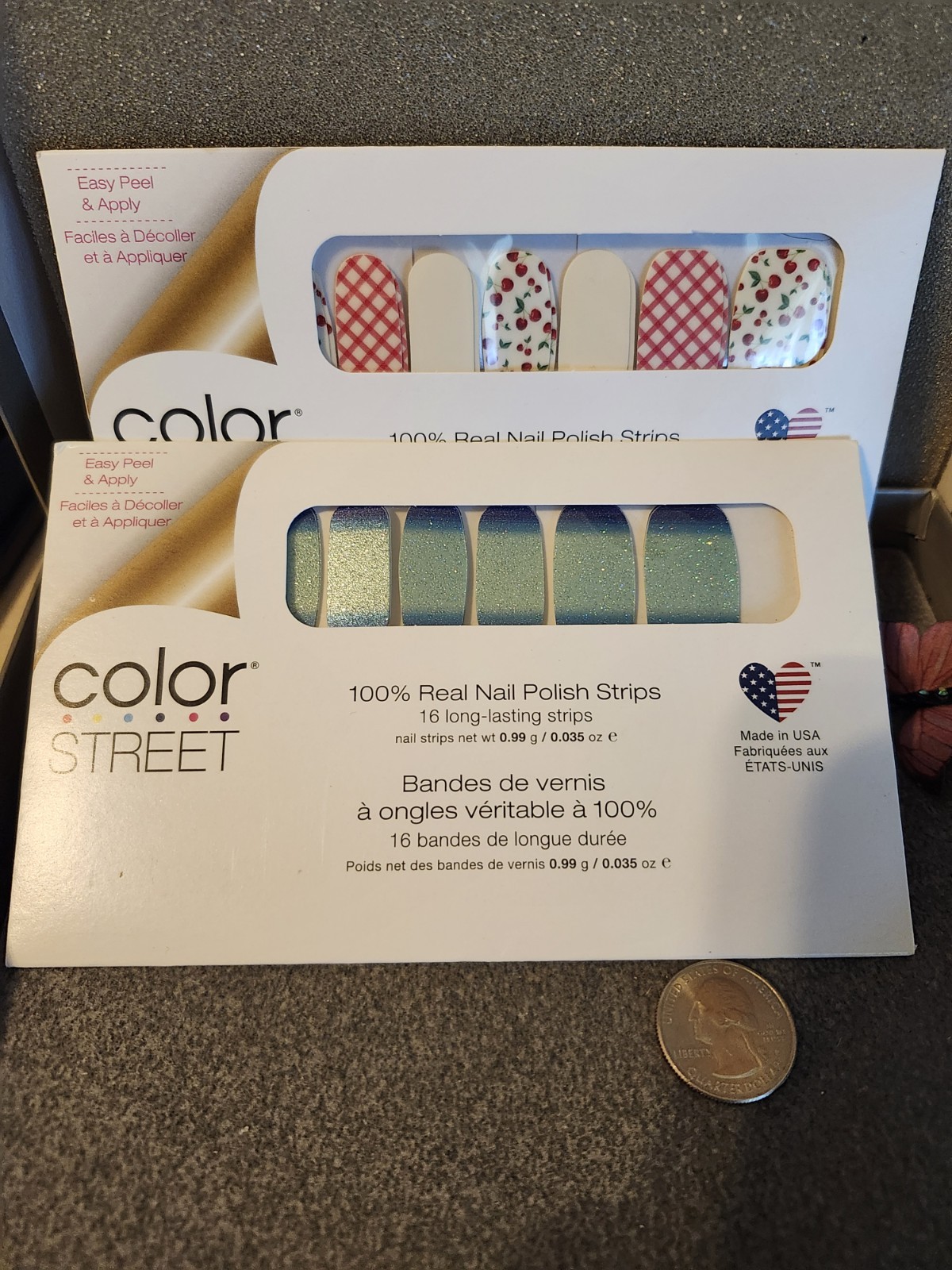 Color Street Nail Polish strips Lot 16ct Each Cherry-Picked & Long Time No Sea