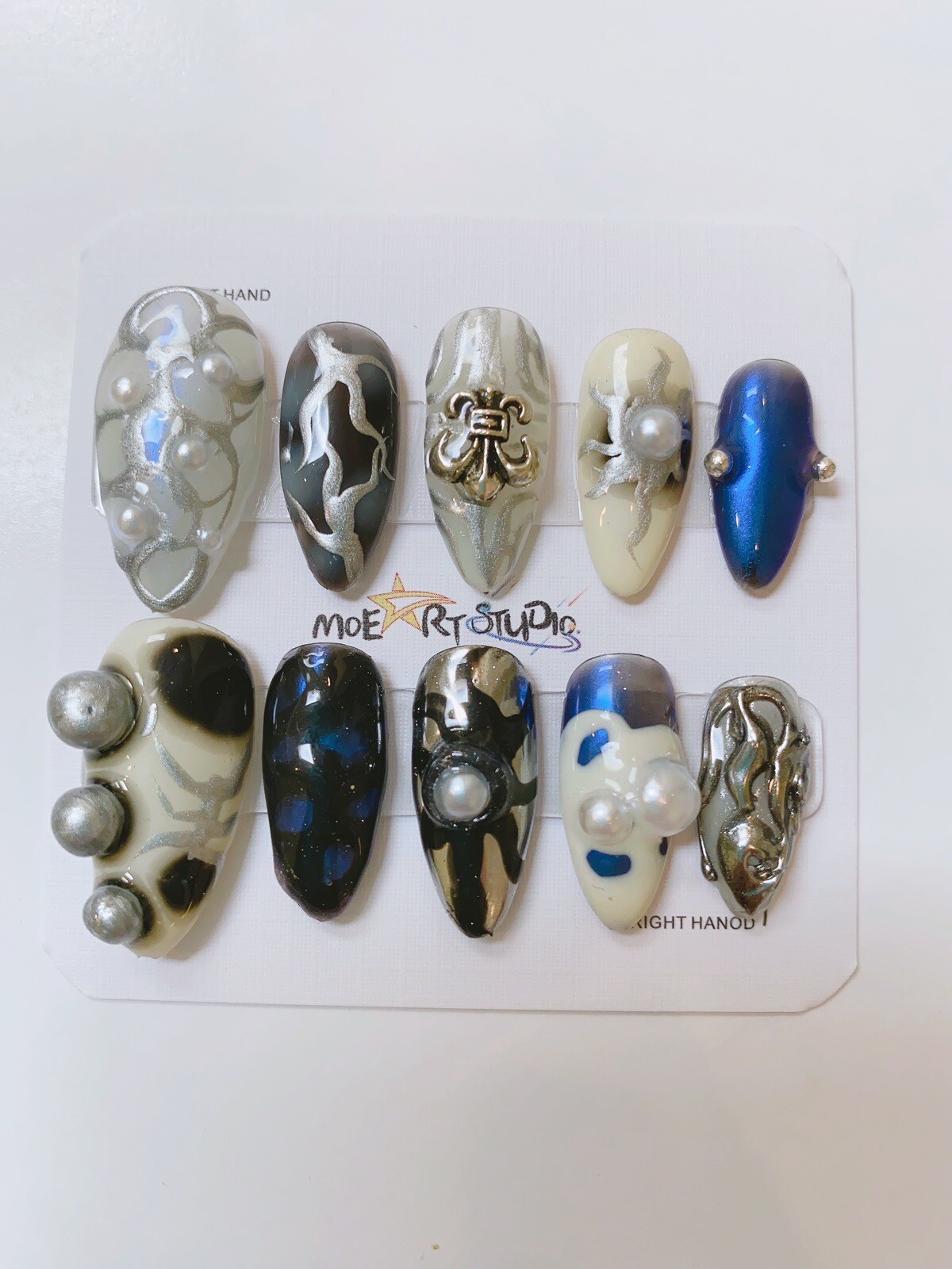 Nails Handmade press on nails 3D size S Cool