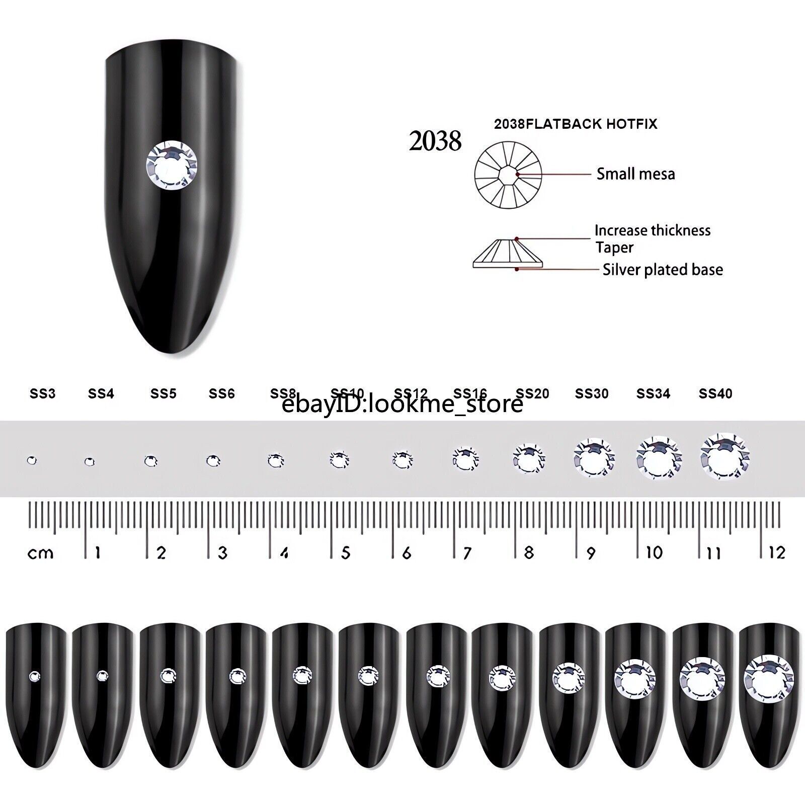 1440 Crystal Rhinestones Flatback Glass Beads for Crafts DIY Nail Art Decoration