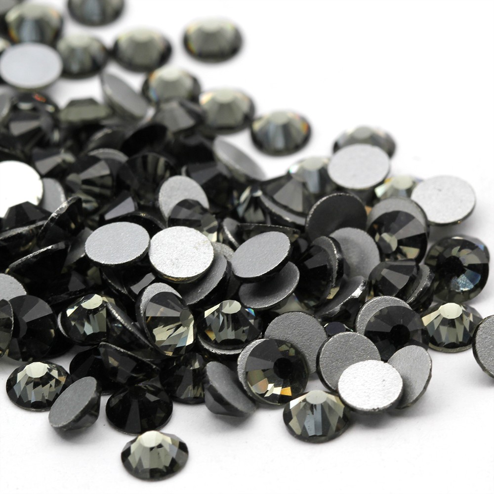 1440 Black Diamond Flatback Rhinestones Glass Beads for Nail Art Craft Decoratio