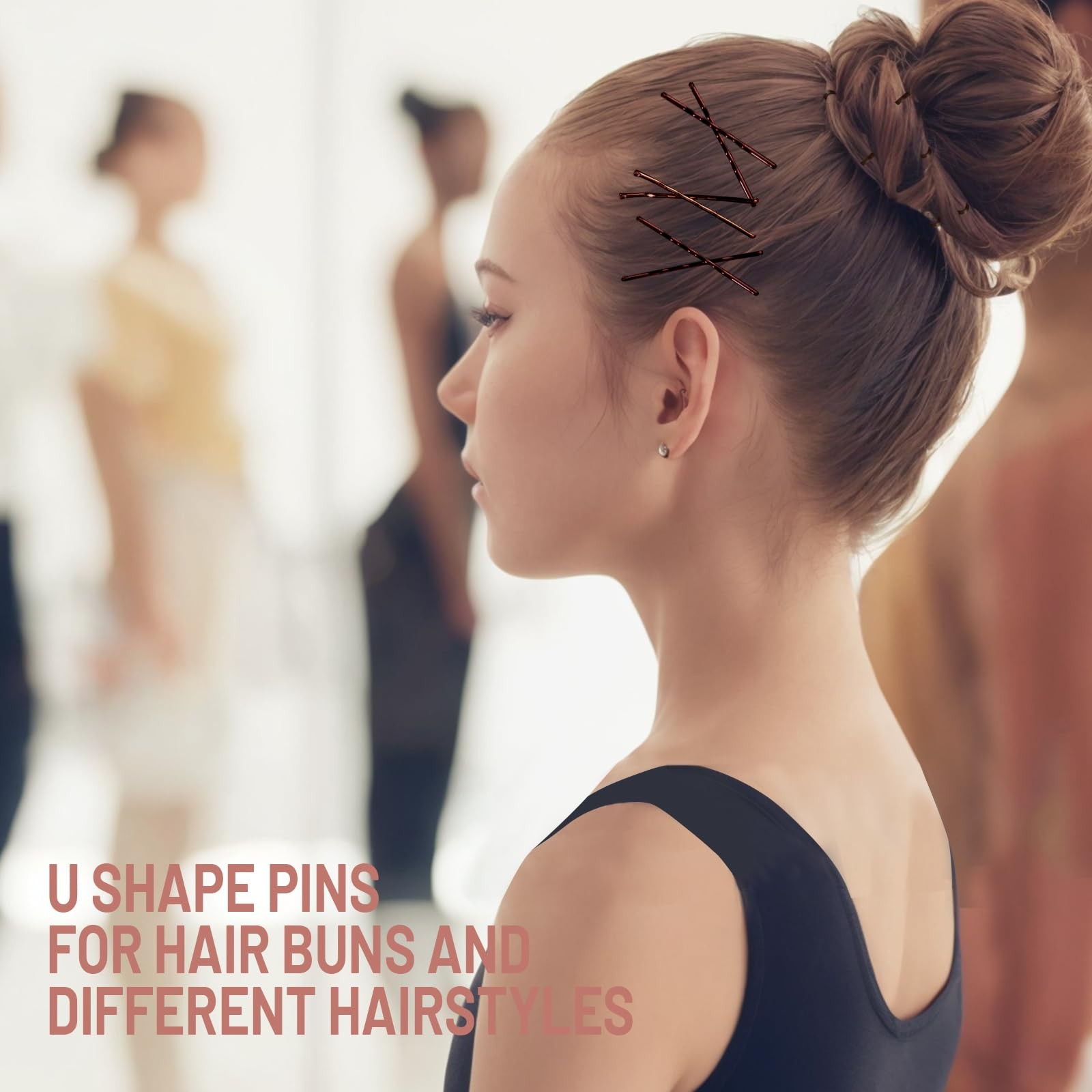 Teenitor 100Pcs Bobby Pins for Women, 1 Count (Pack of 100), Brown