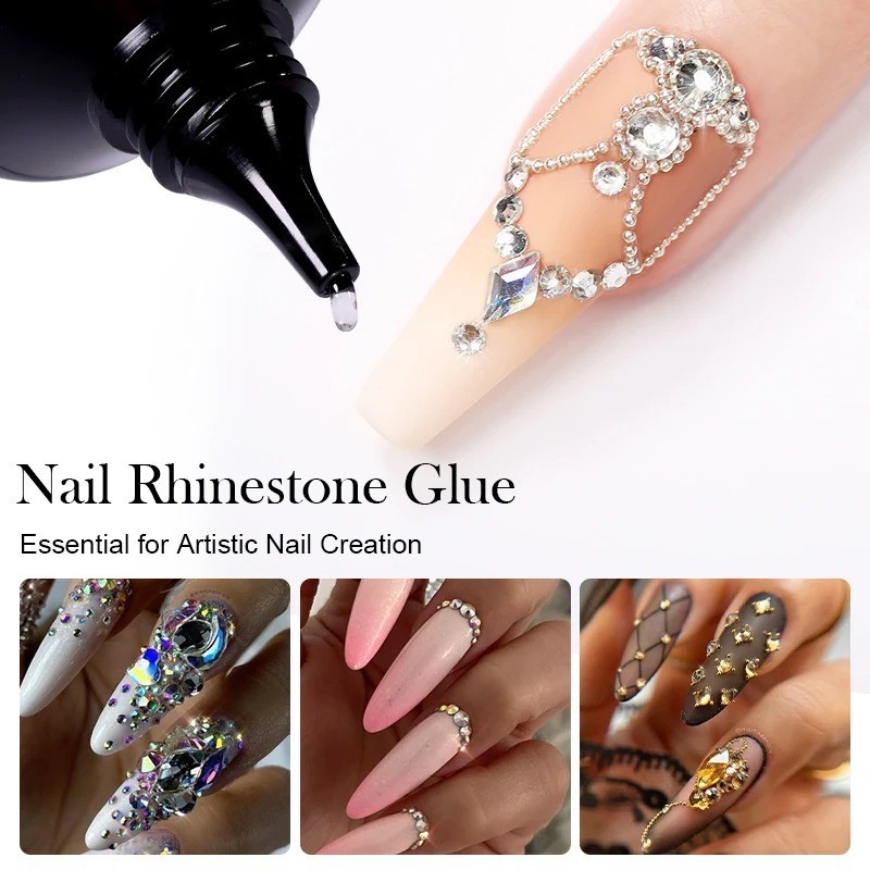 BORN PRETTY 30ml Rhinestone Glue Gel Clear Nail Art Adhesive UV LED Crystal