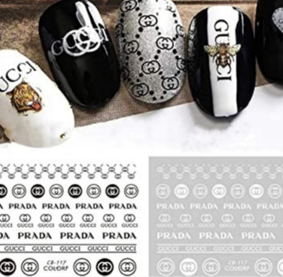 NWT NAIL ART DESIGN SELF-SEAL STICKERS SOLID WHITE N°59!