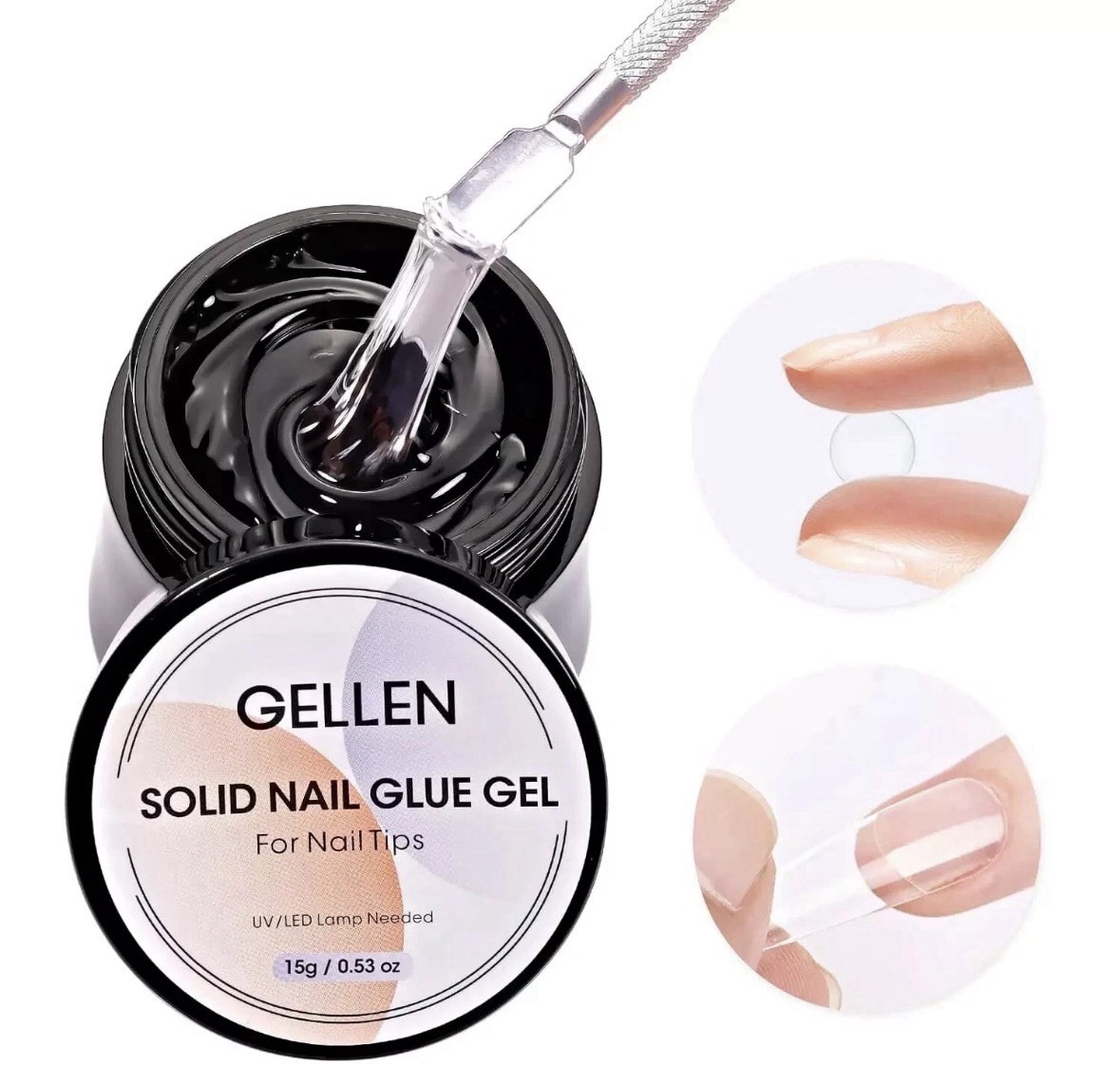 Solid Nail Glue Gel for False Nail Tips Capacity 15g Press on Nail Glue New
