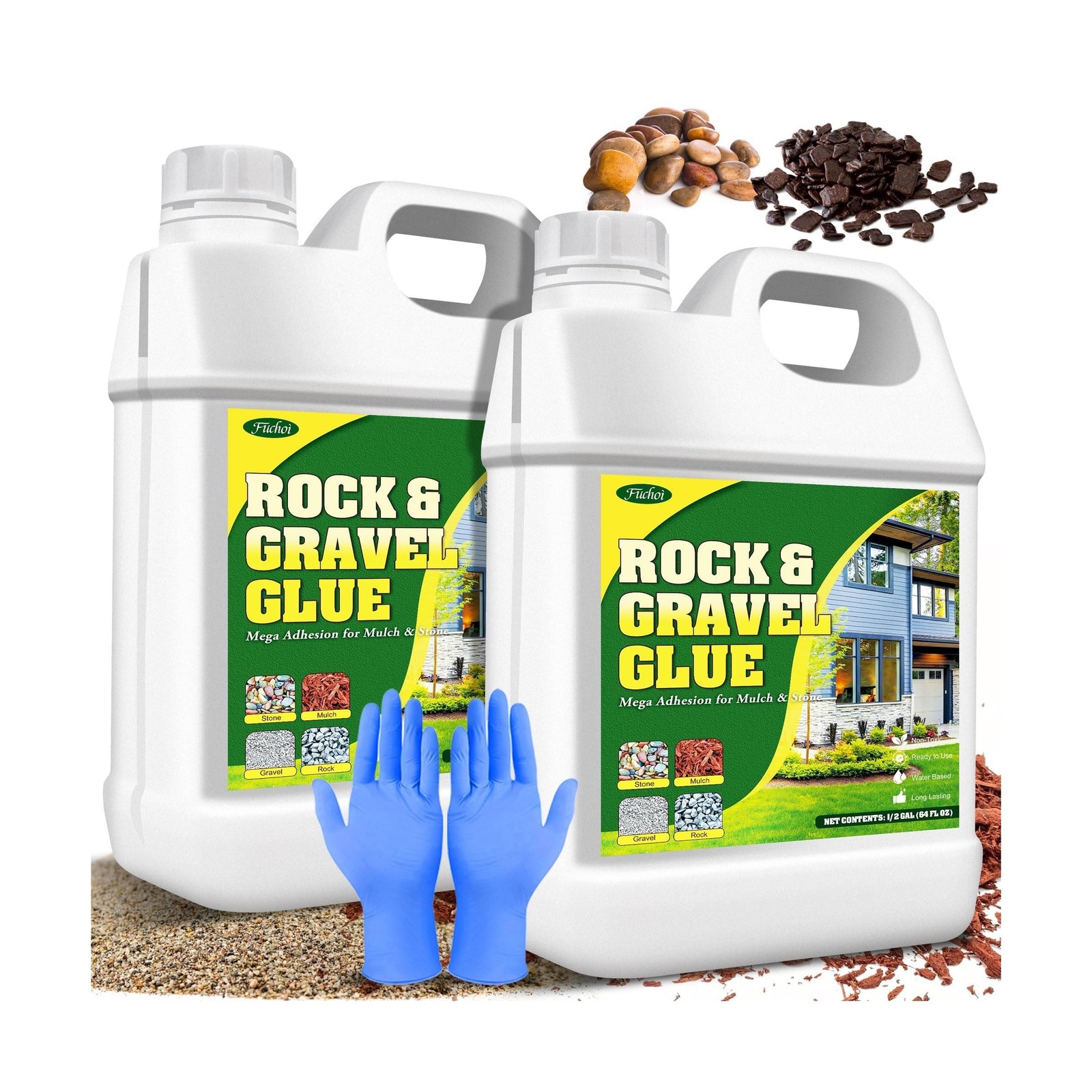 Rock Glue, Mulch Glue 1 Gallon / 128oz – Fast Drying and Long Lasting Pea Gra…