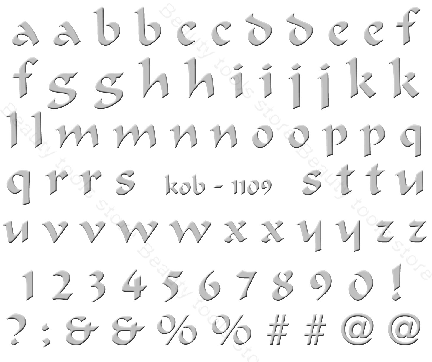 Nail Art Water Transfer Sticker Decal Stickers Pretty Silver Letters KoB-1109