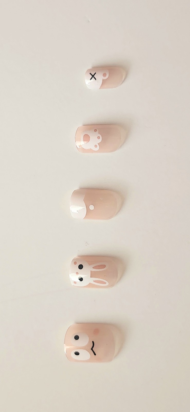 24 Pcs Cute Bunny Square Short Nails DIY Easy Press On