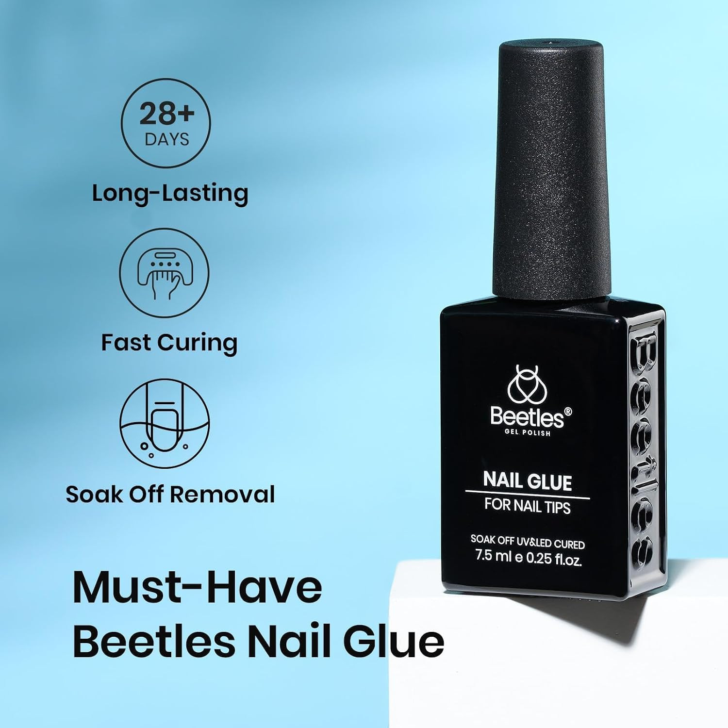 Beetles 9 in 1 Nail Glue Gel for Nail Tips and Clear Acrylic Nails Long Lasting,