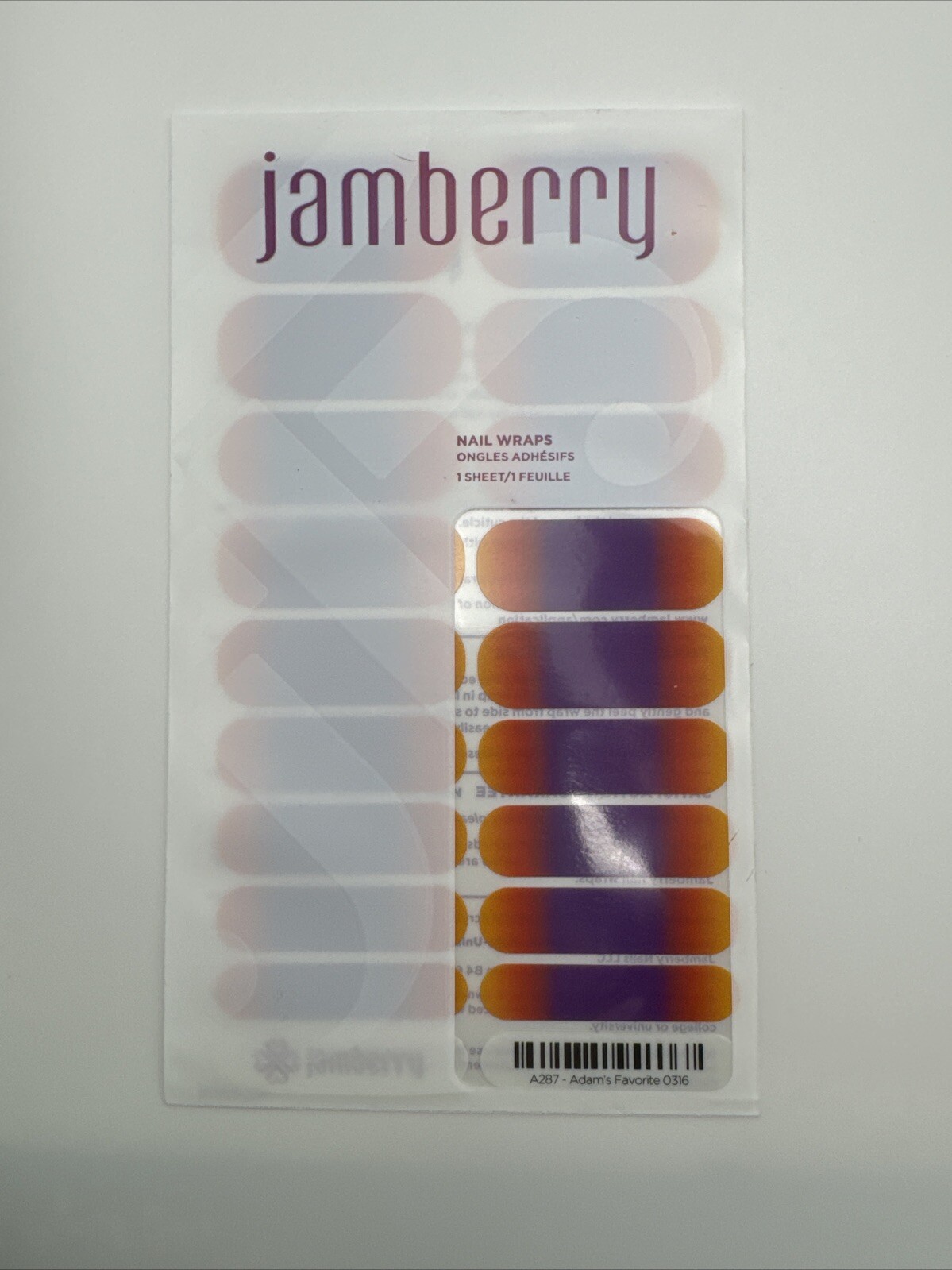Jamberry Nail Wraps Adam’s Favorite Full Sheet (purple Ombré Solid)