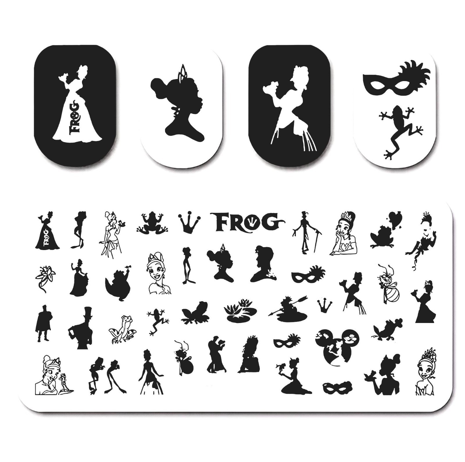 High- Quality Stainless Steel Disney Princess & the Frog Nail Stamping Plate