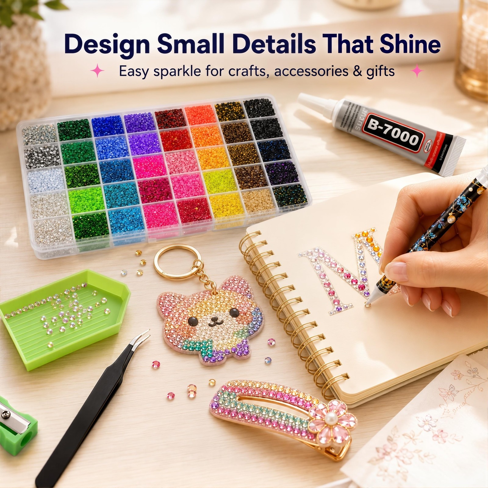 Bedazzling Kit 42000Pcs 40 Colors Resin Jelly Rhinestones, 3mm Flatback AB Gems