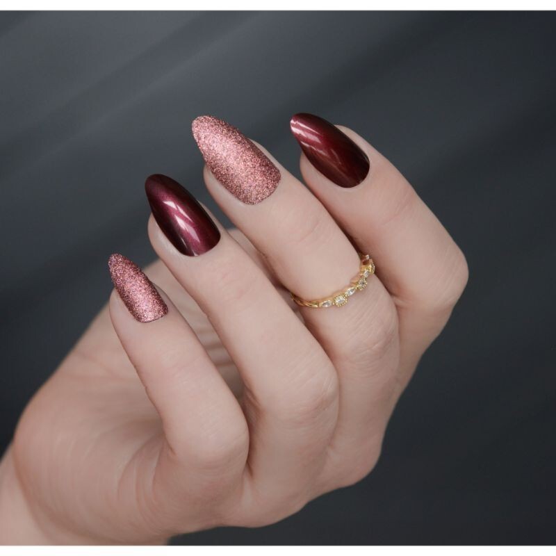 Pretty Woman Faux Nails—-Deep Red Color—Glue Included-24 Nails