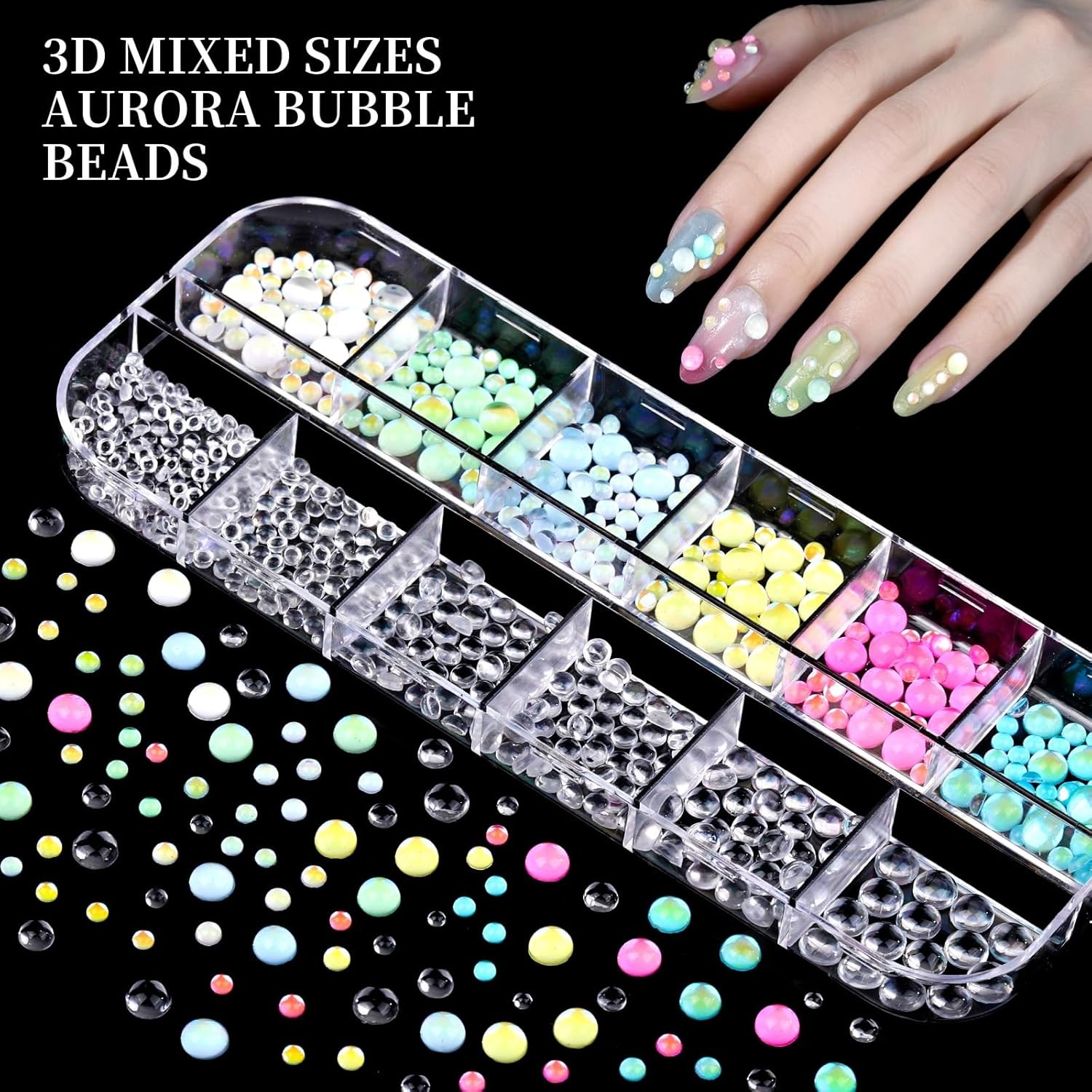 8-Box Nail Charms Set, 3D Flowers, Fruit Gems, Pearls & Rhinestones DIY Kit