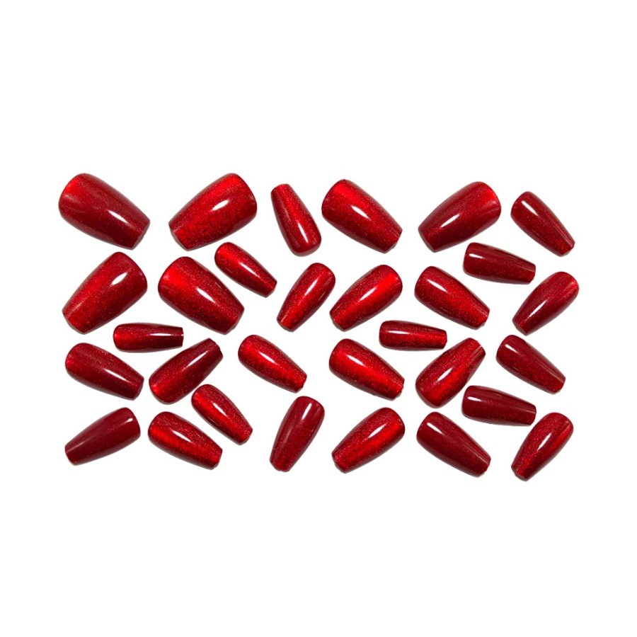 60Pcs Wine Red Cat Eye Solid Press on Nails, Short Square Elegant Fake Nails