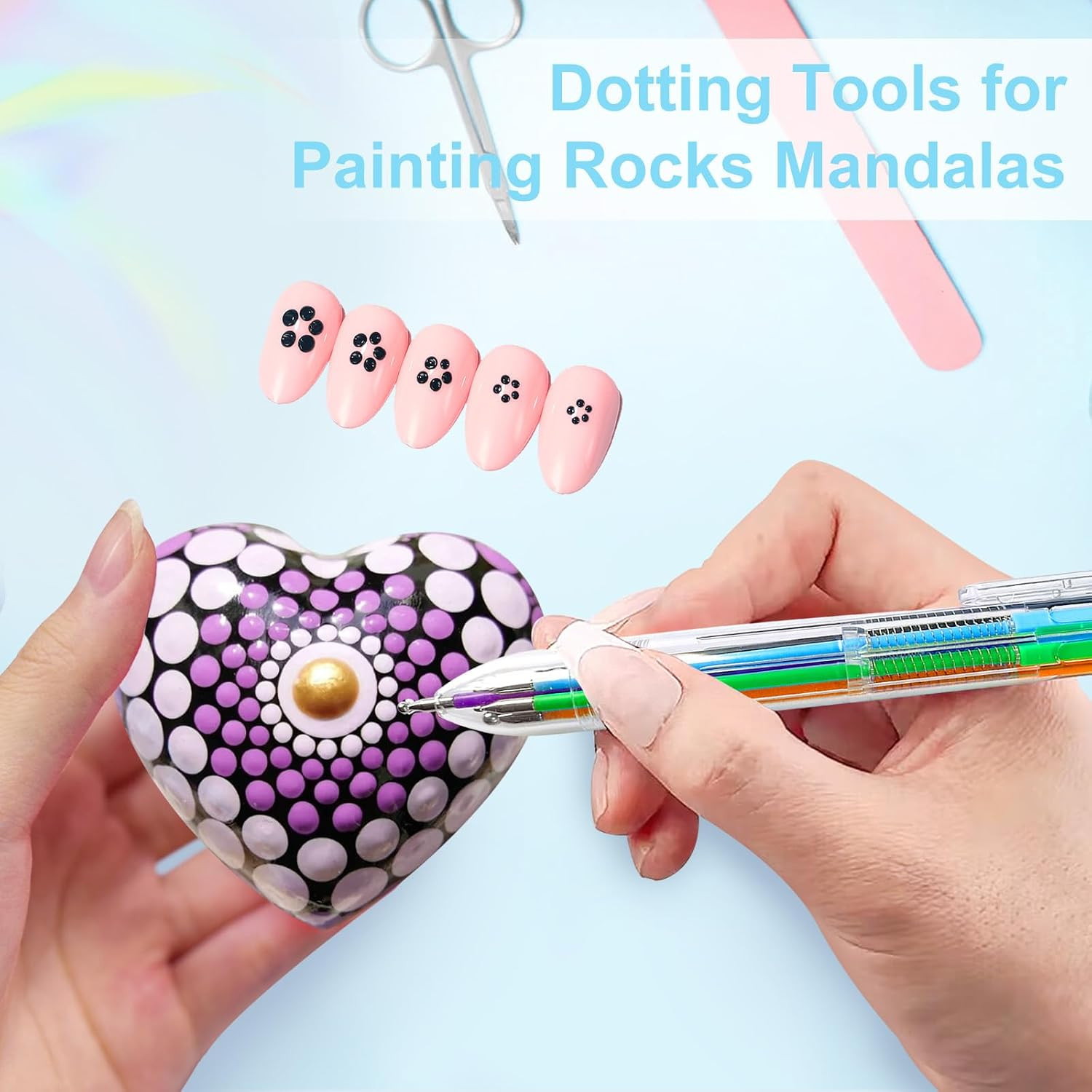 Nail Dotting Pen Nail Art 6 in 1 Dotting Tools in Ballpoint Pen Design Nail Art