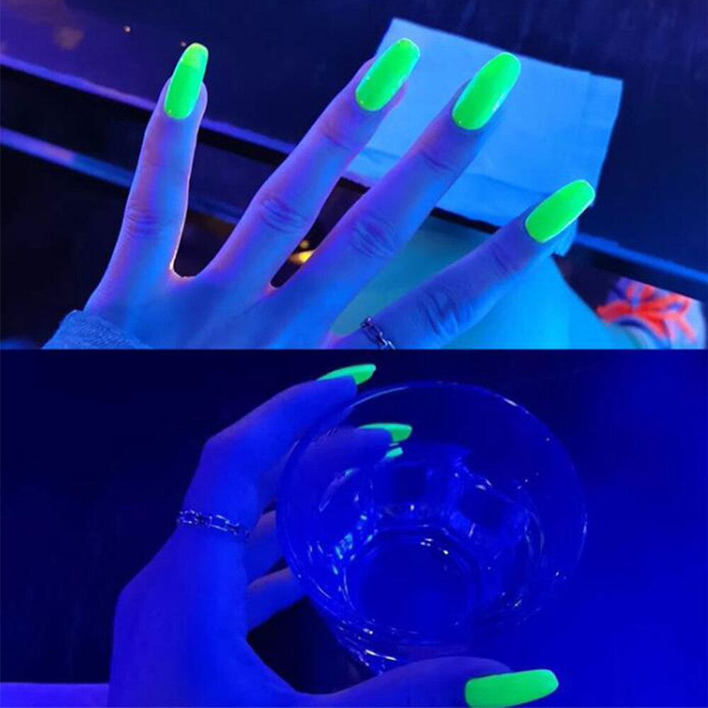 8 Colors Glow In Dark UV Nail Extension Gel 15ml Poly Luminous Nail Building Art