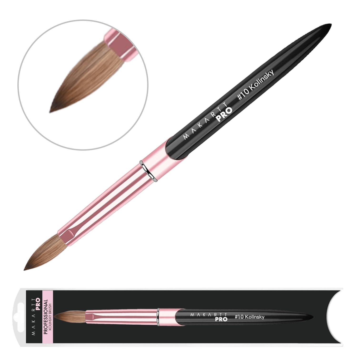 Professional Acrylic Nail Brush Size #10 & Acetone-Free Cleaner Bundle – Smooth