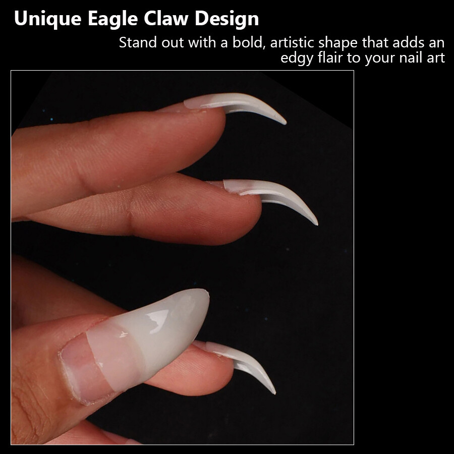 100Pcs Artistic Eagle Claw Fake Nails False Tips Extension Fashionable Nail Art