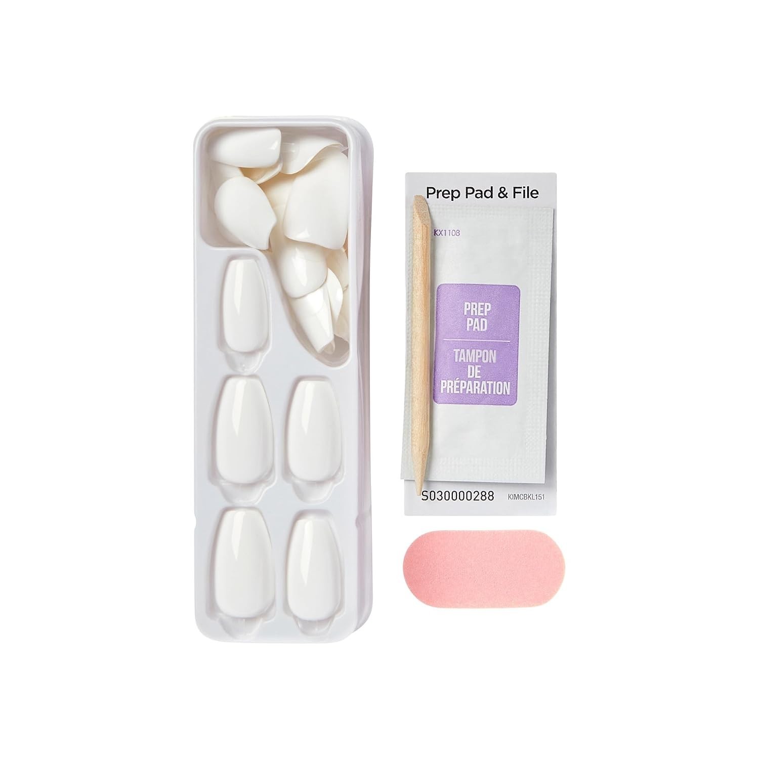 Effortless Glam: Kiss ‘Frosting’ Press-On Nails Set – 30 Glossy Nude Acrylics
