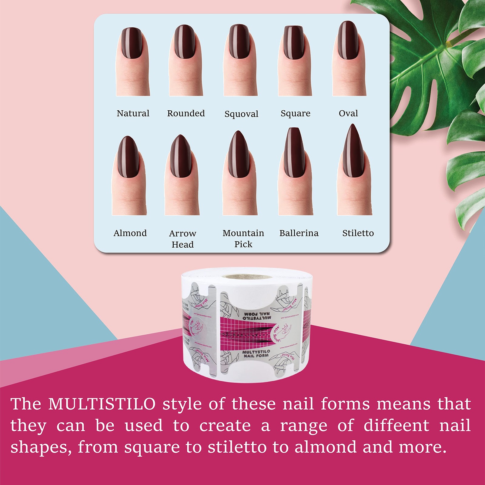Mia Secret Nail Forms 500 Count Premium Adhesive Decals For Acrylic Gel Nails