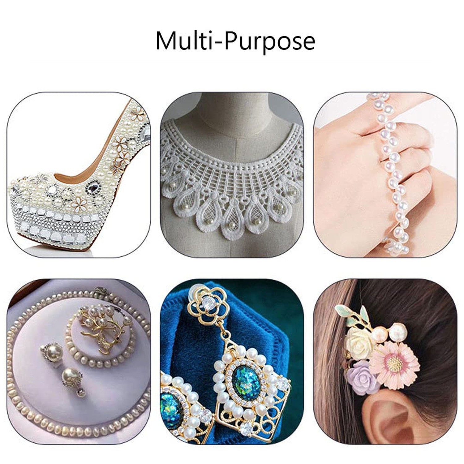 100 Pcs On Faux Pearls Flatback Half Round Bead Buttons for Clothing Shoes Ba…