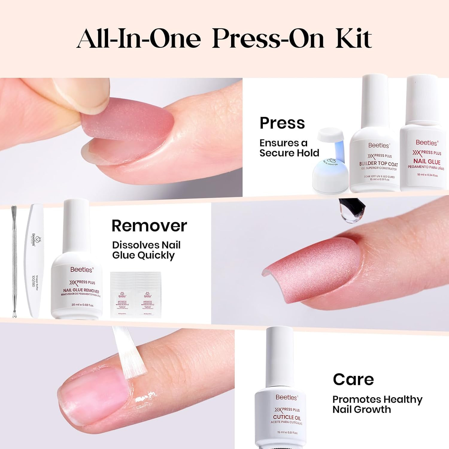 X Press Gel Nails Kit – Soda Aurora | 7 Colors Cat Eye Press on Nails Short Almo